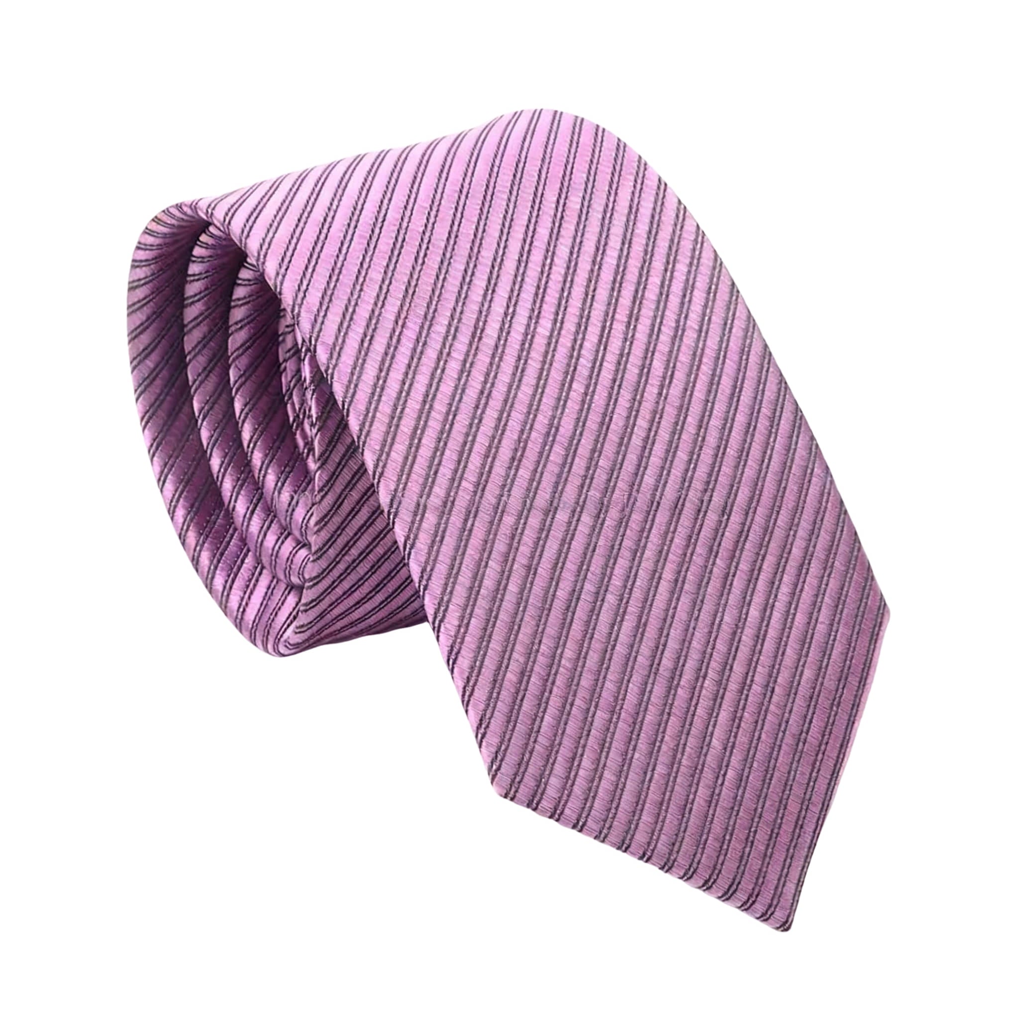 Pink Gray Striped Necktie
