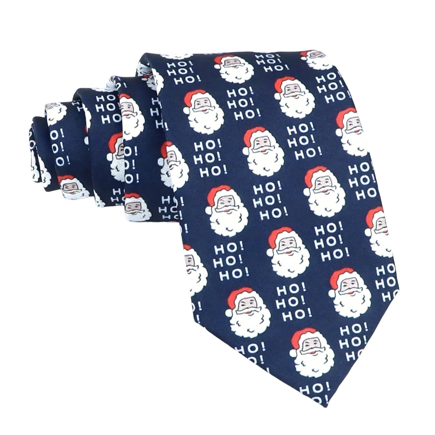 Navy Blue With Red White Santa Necktie