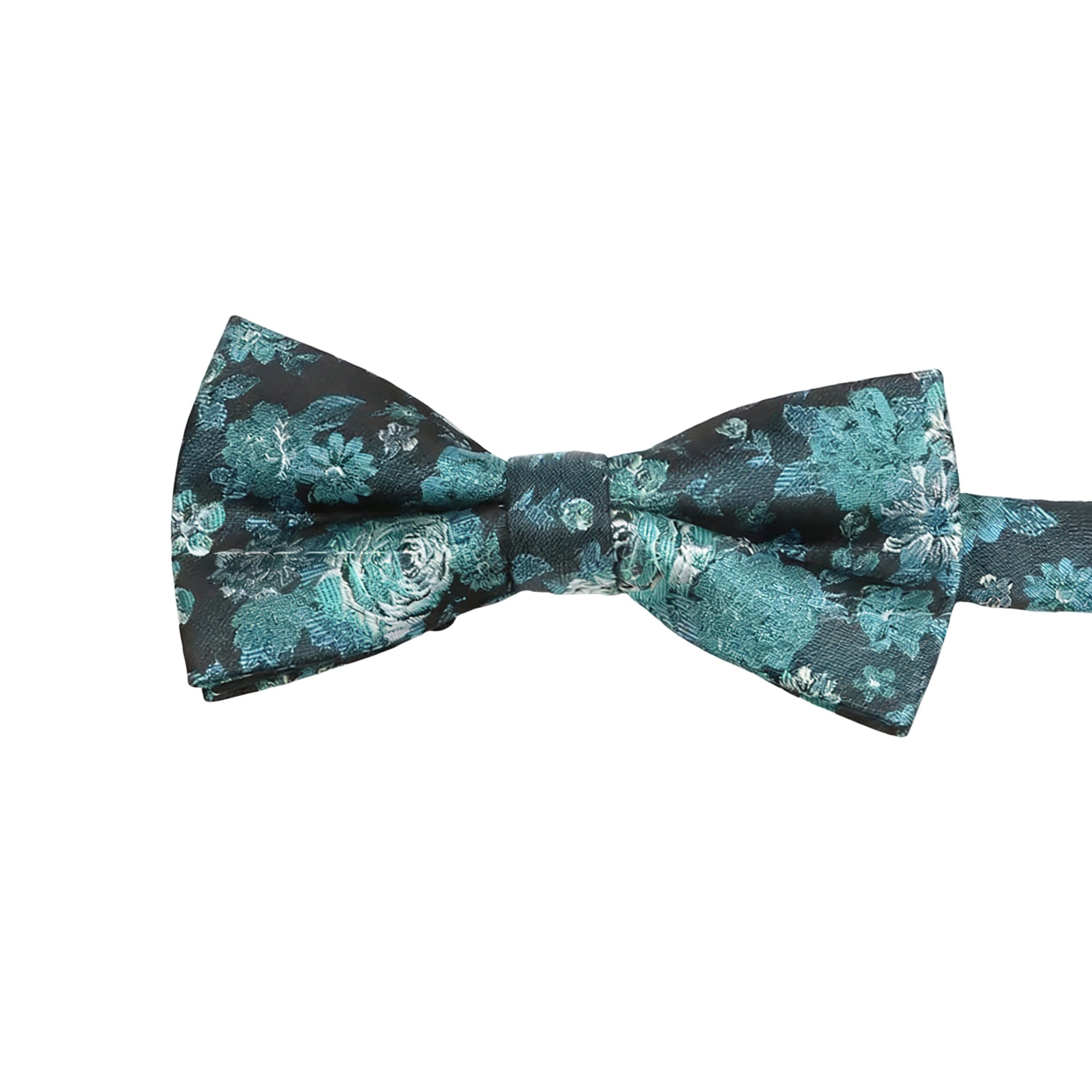 Black Green Floral Bowtie