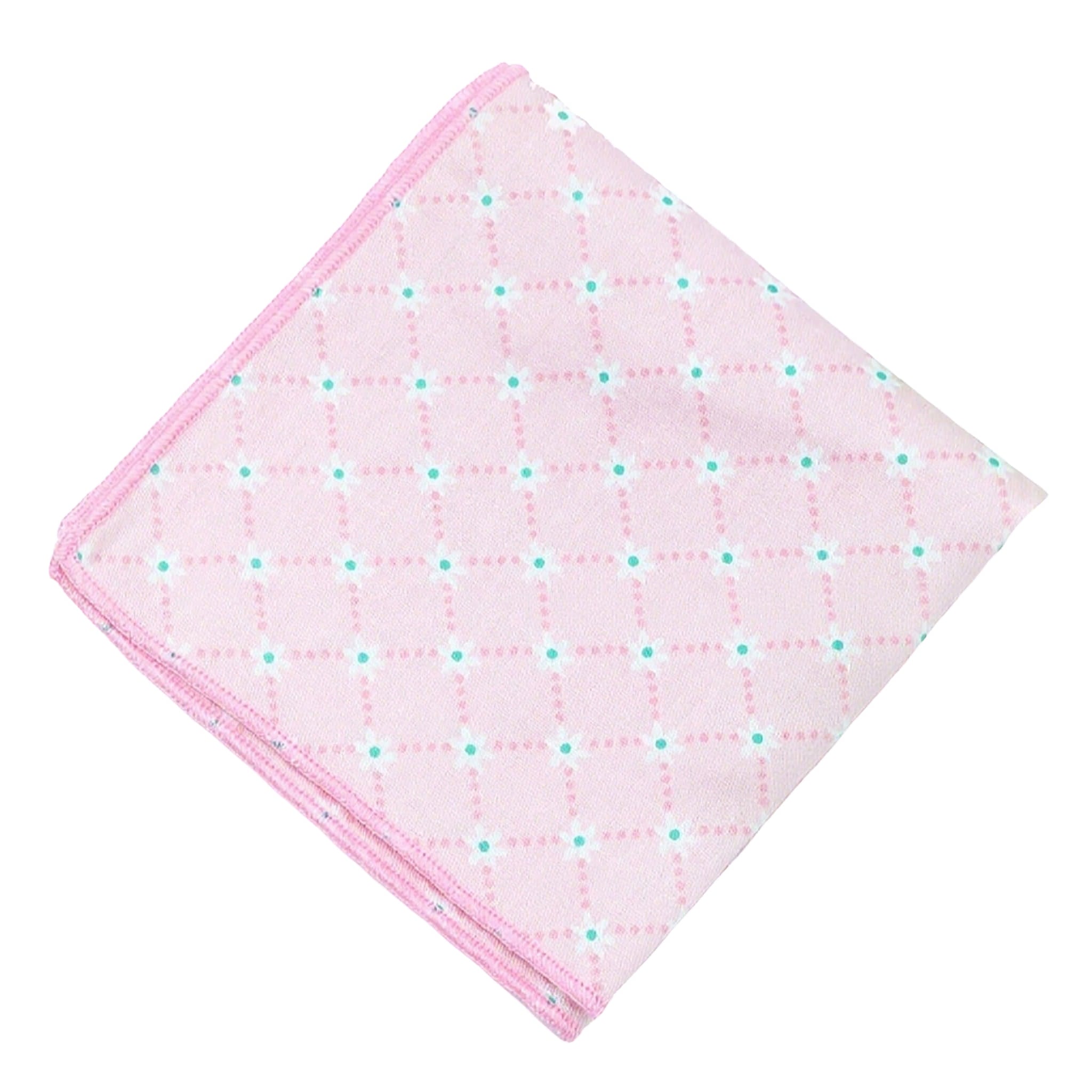 Pink White Dotted Pocket Square
