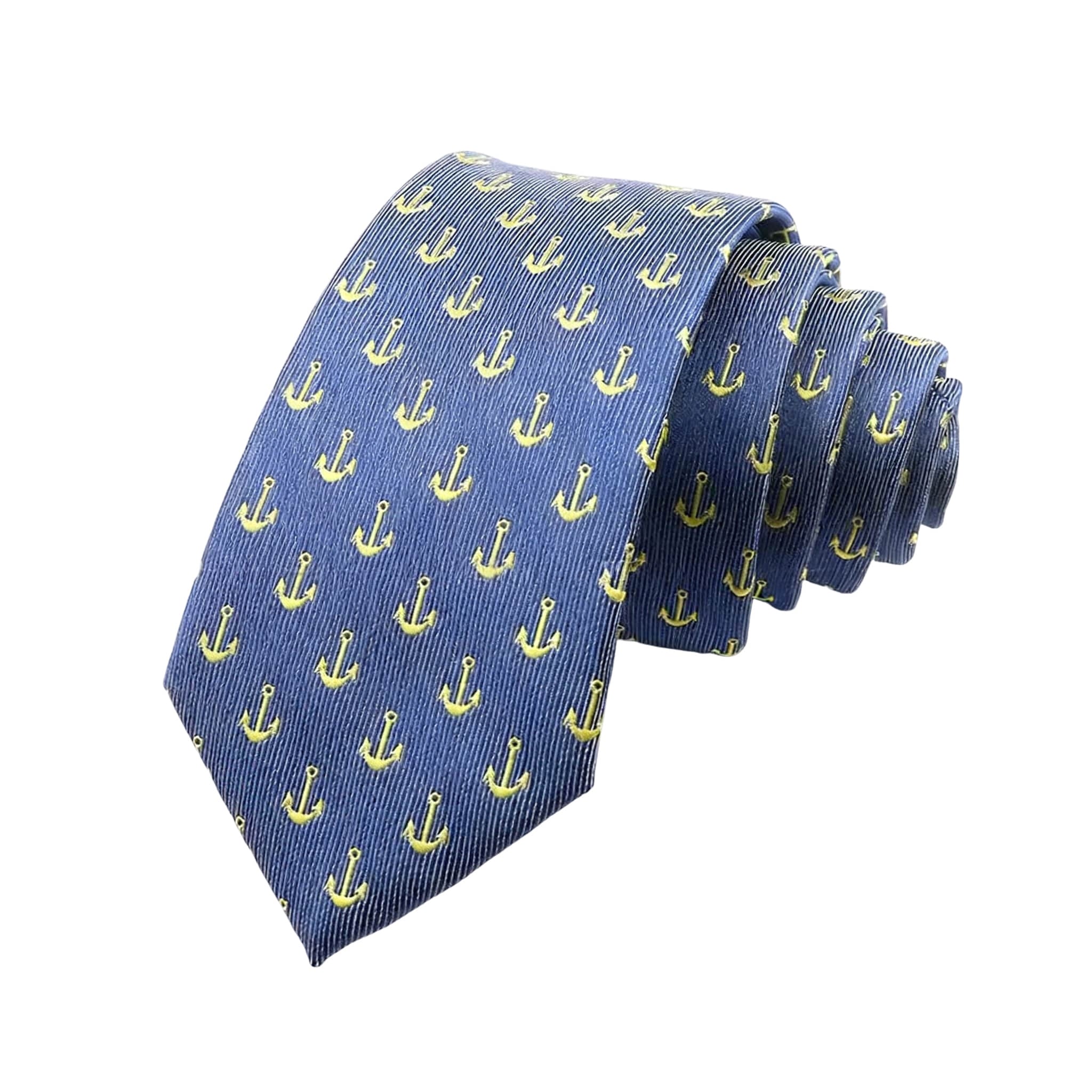 Blue Yellow Anchor Necktie