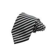 Black White Striped Necktie