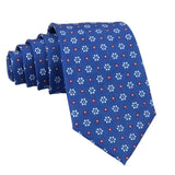 Blue Red Floral Necktie
