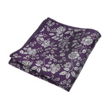 Black White Floral Pocket Square