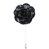 Black Gray Floral Lapel Pin