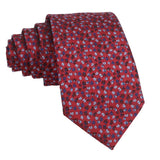 Red Blue Floral Necktie