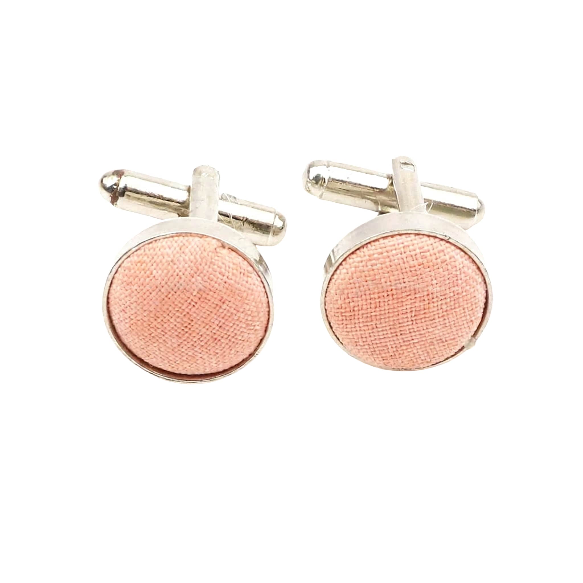 Silver Peach Solid Cufflink