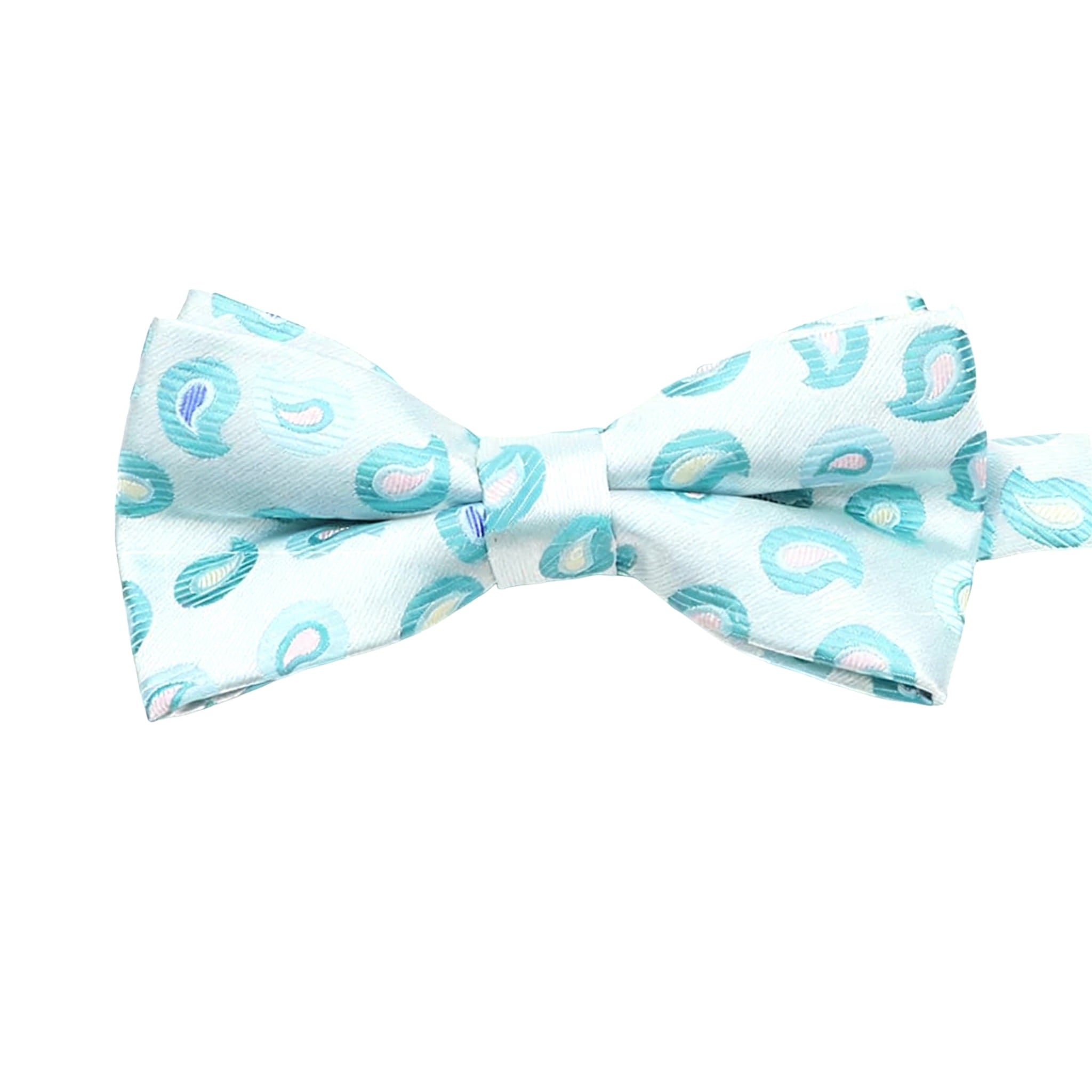 Light Blue Blue Paisley Bowtie