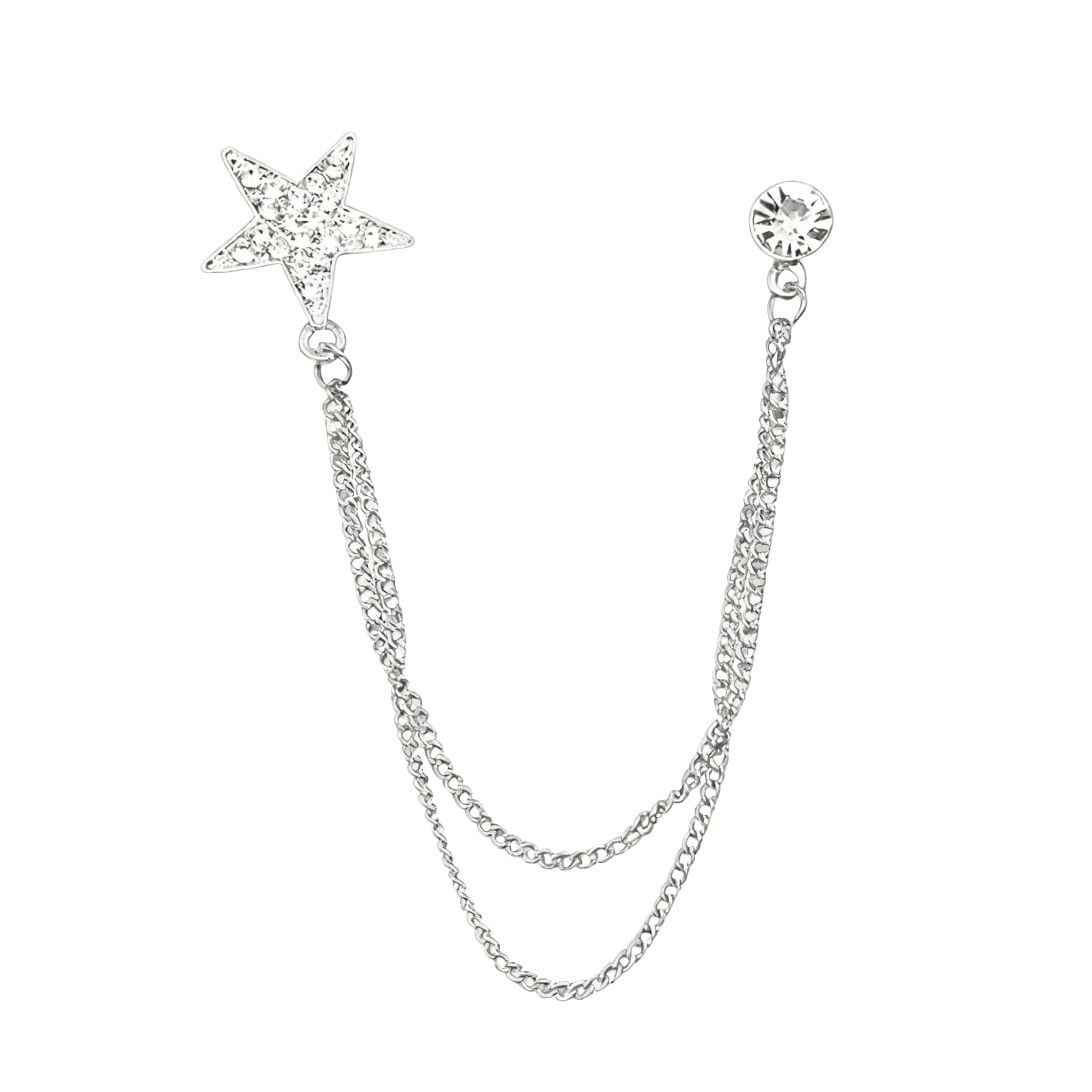 Silver White Star Lapel Pin