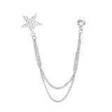 Silver White Star Lapel Pin