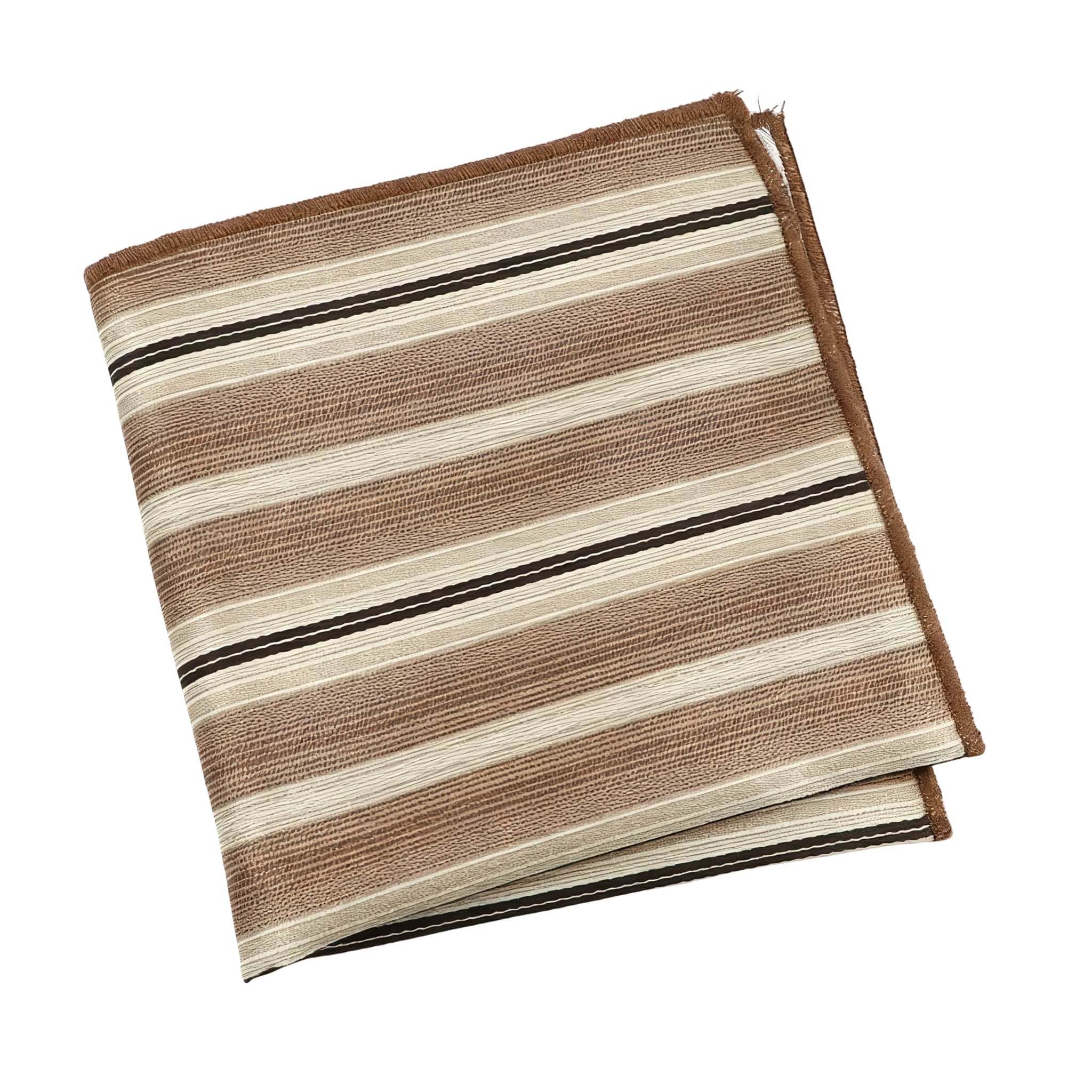 Brown Black Striped Pocket Square