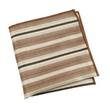 Brown Black Striped Pocket Square