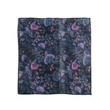 Black Pink Floral Pocket Square