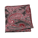 Black Red Paisley Pocket Square