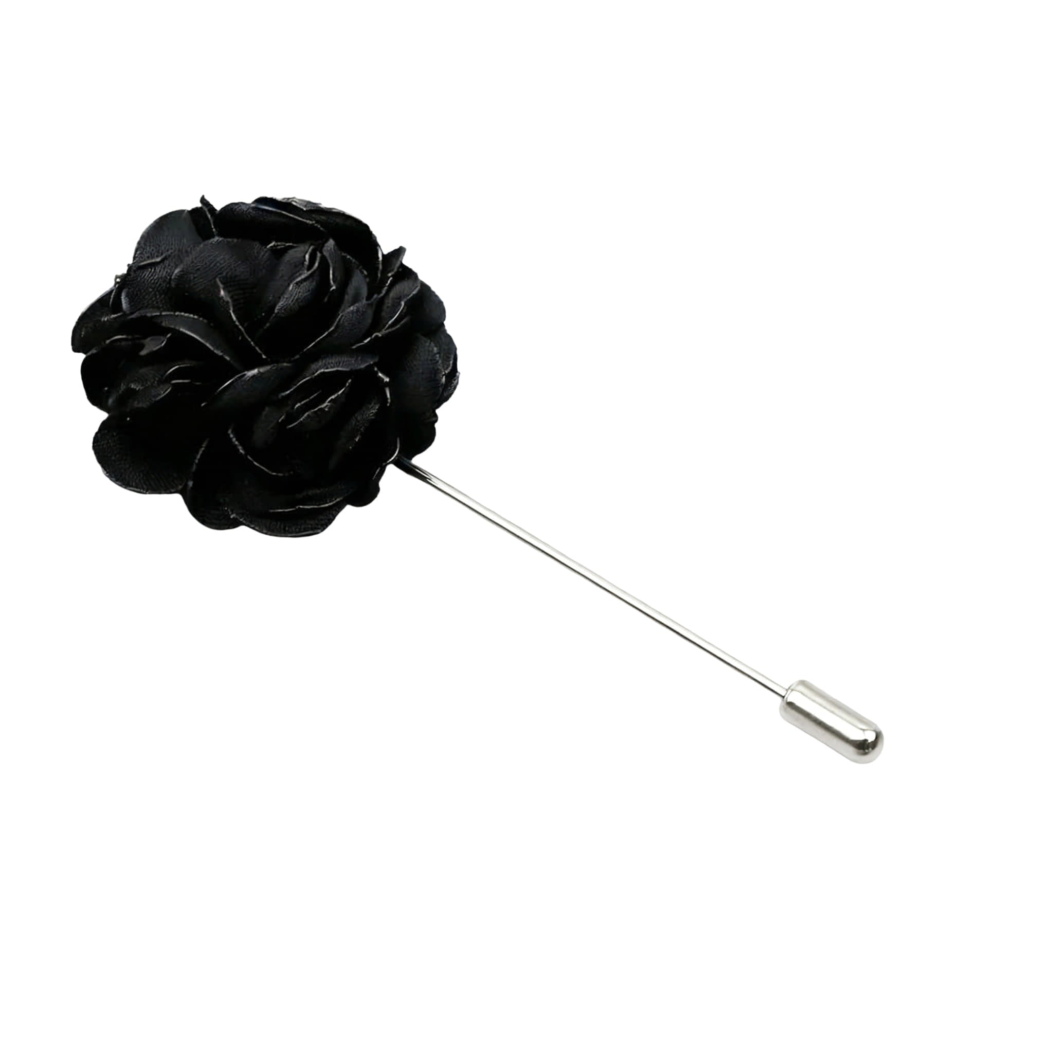 Black Black Floral Lapel Pin