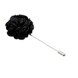 Black Black Floral Lapel Pin