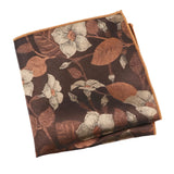 Brown Gold Floral Pocket Square
