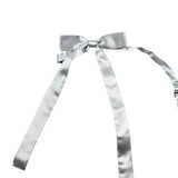 Silver Long Bow Tie