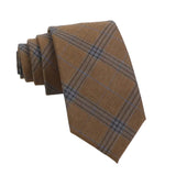 Brown Gray Plaid Necktie