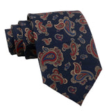Navy Blue Red Paisley Necktie