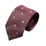 Burgundy White Letter Necktie
