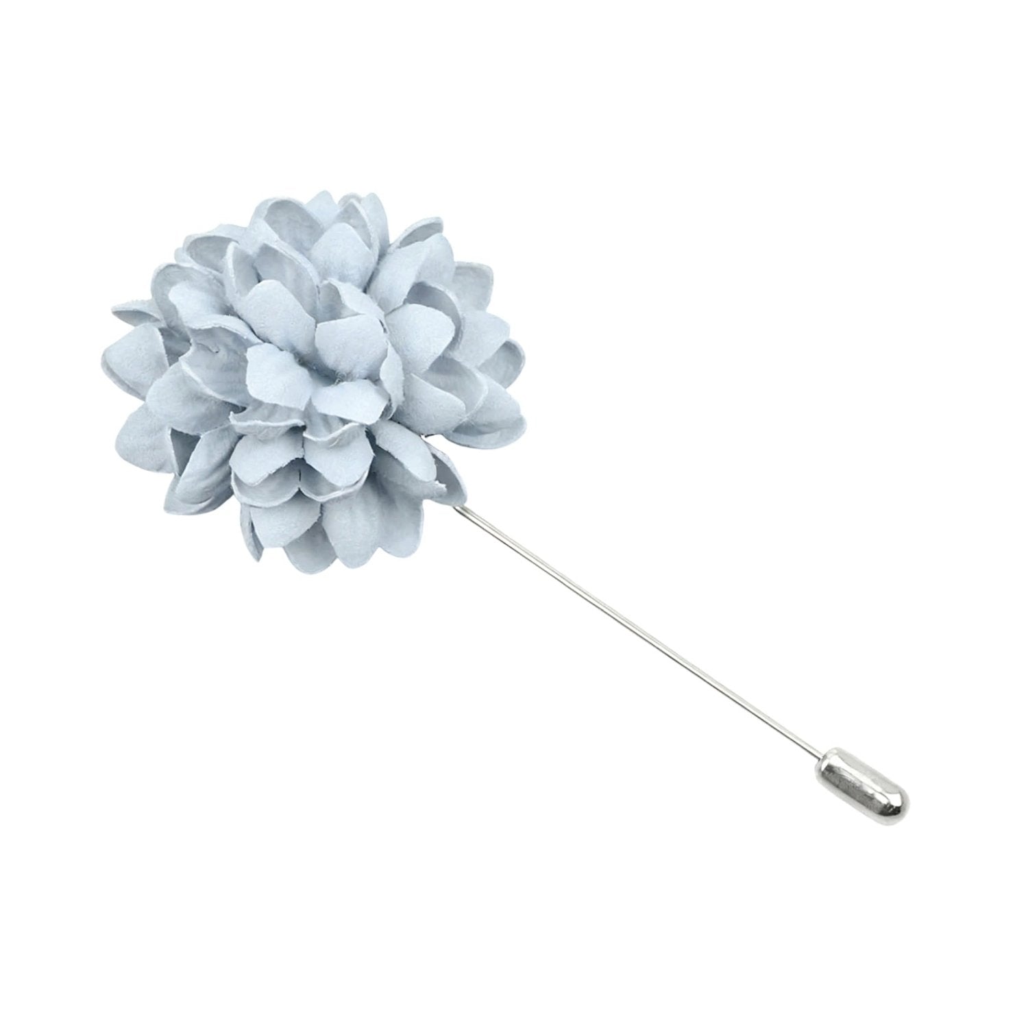 Black Light Blue Floral Lapel Pin