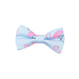 Light Blue Pink Flamingo Bowtie