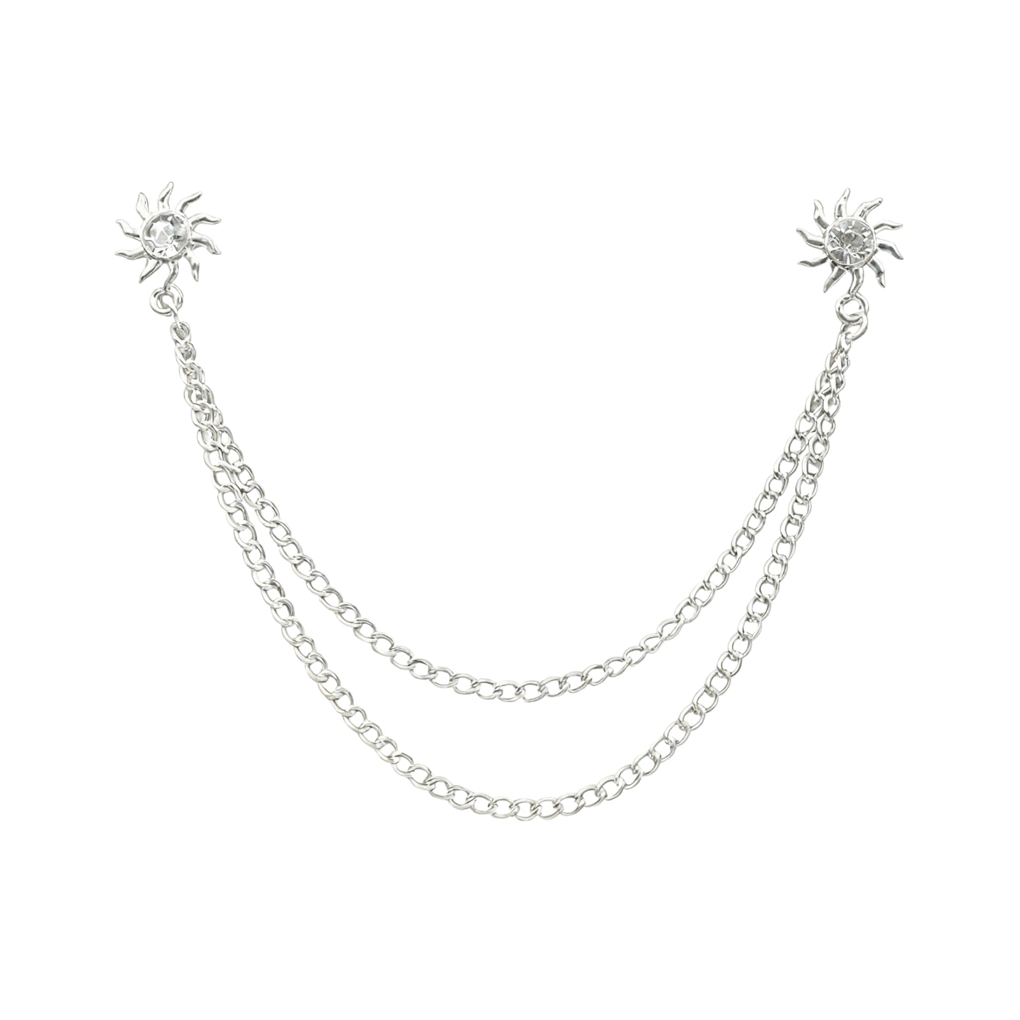 Silver White Solid Lapel Pin