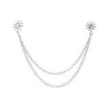 Silver White Solid Lapel Pin