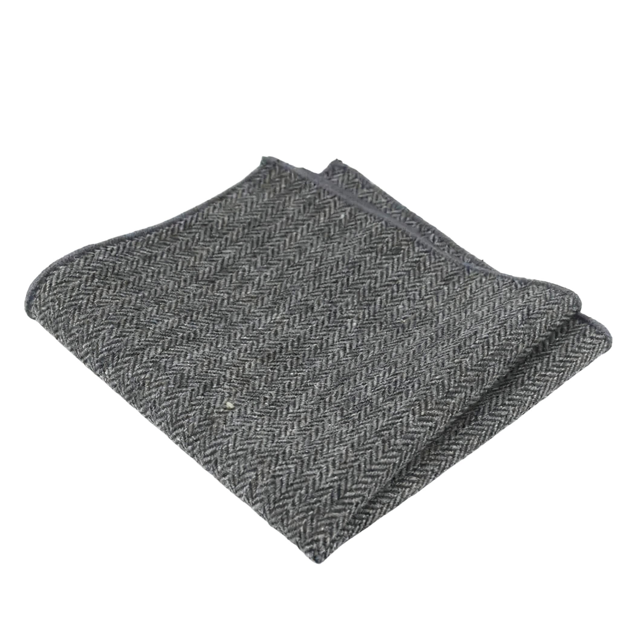 Gray Herringbone Pocket Square