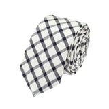 Off White Navy Check Necktie