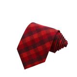 Red Burgundy Plaid Necktie