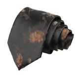 Black Brown Floral Necktie