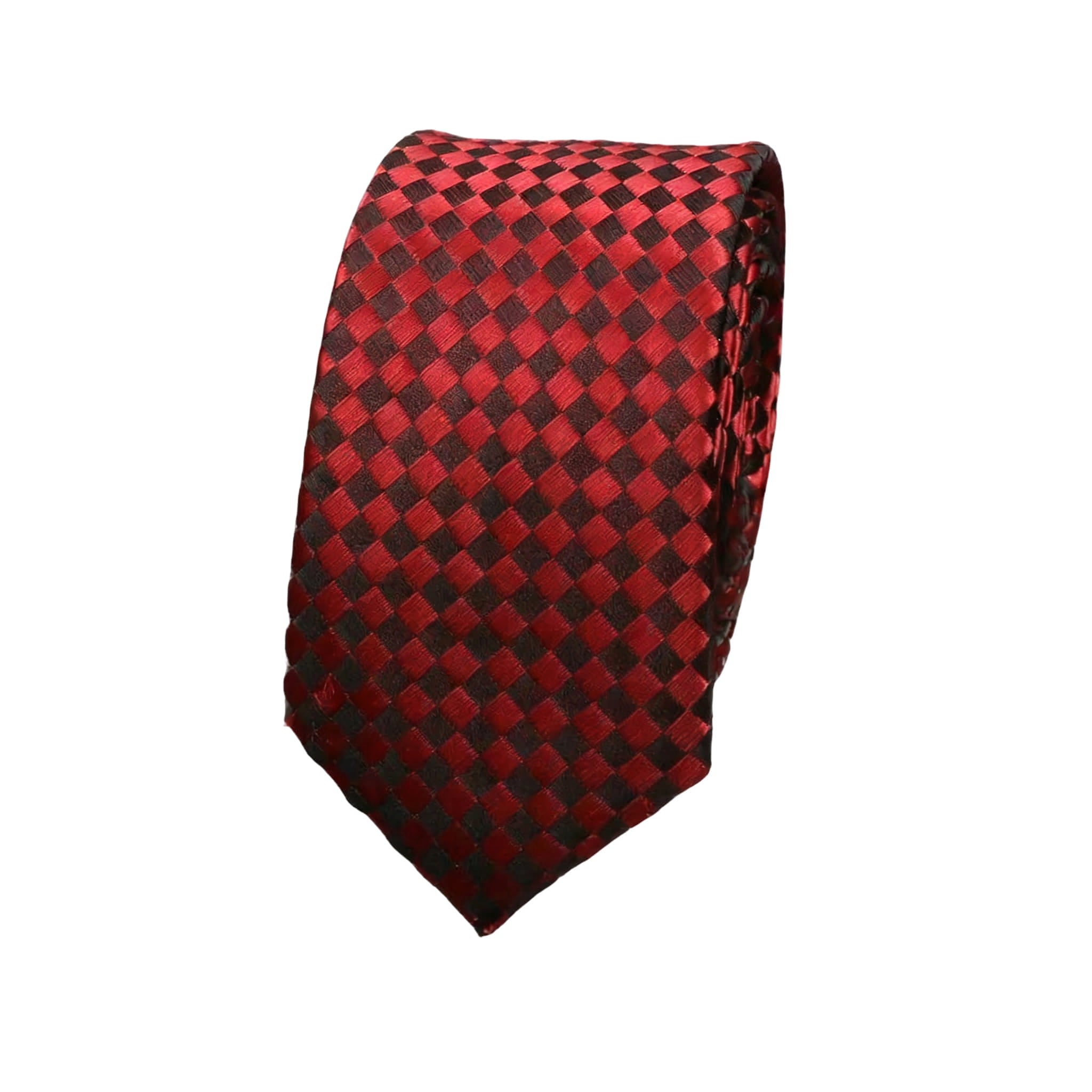 Red With Black Checkered Necktie
