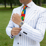 Red with Multicolor Lego Bricks Necktie