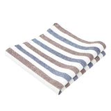 White Brown Striped Pocket Square