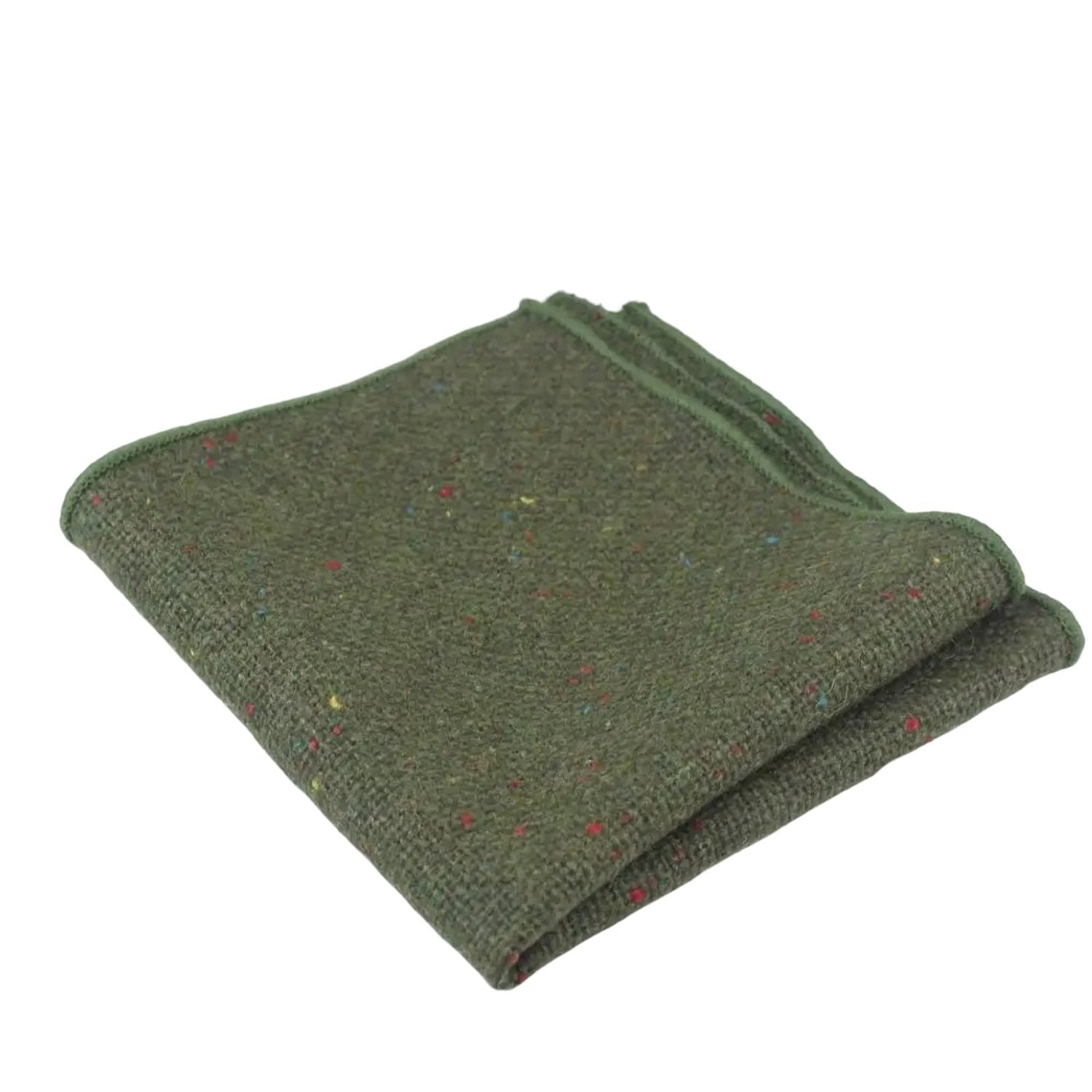 Dark Green With Multicolor Speckled Pocket Square