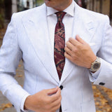 Maroon With Brown and Black Abstract Necktie