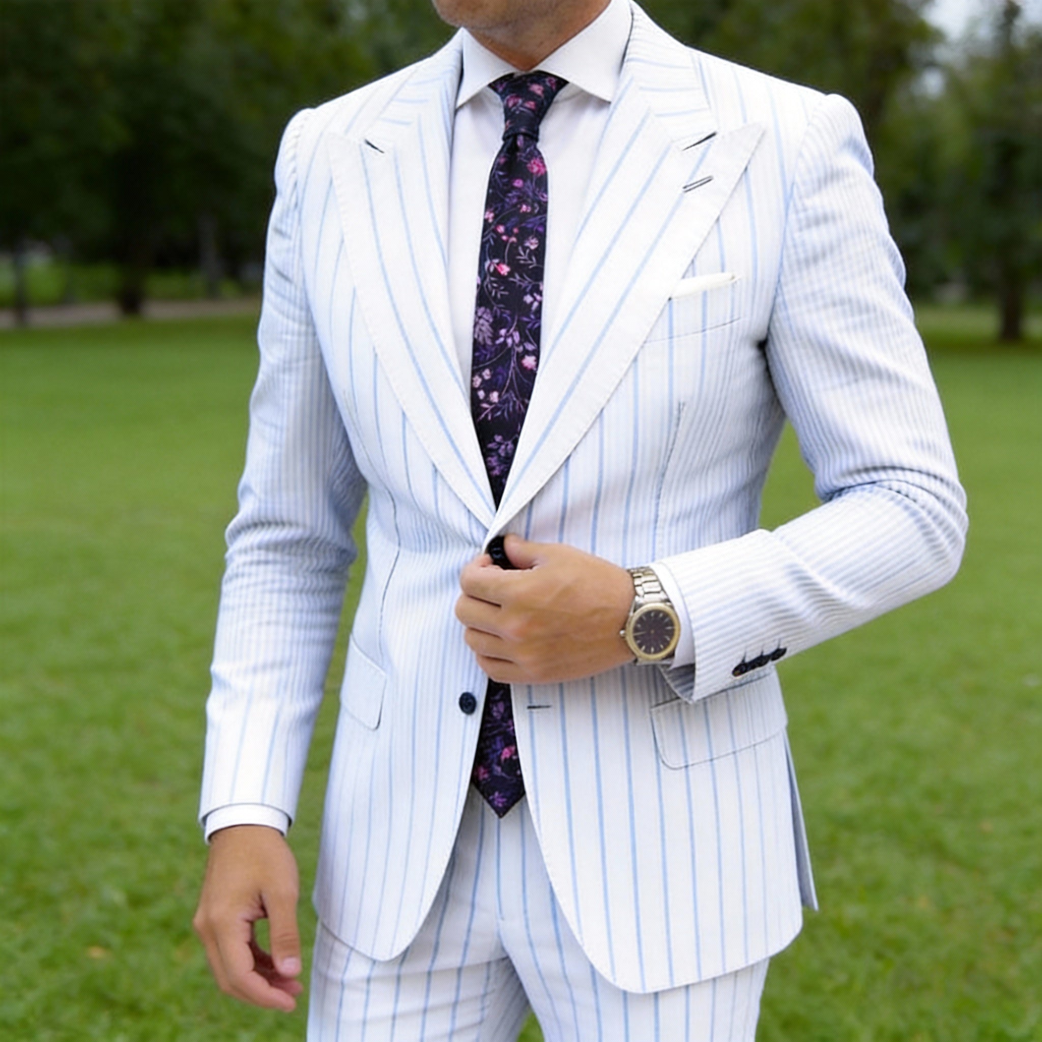 Black With Pink Floral Necktie