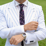 Black With Pink Floral Necktie