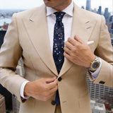 Navy With Blue And Yellow Floral Necktie