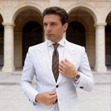 Brown With Orange Floral Necktie