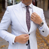 Dark Brown with Pink White Floral Necktie