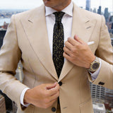 Black With Green Floral Necktie