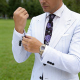 Black With Purple Floral Necktie