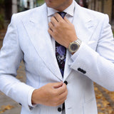 Black With Purple Floral Necktie