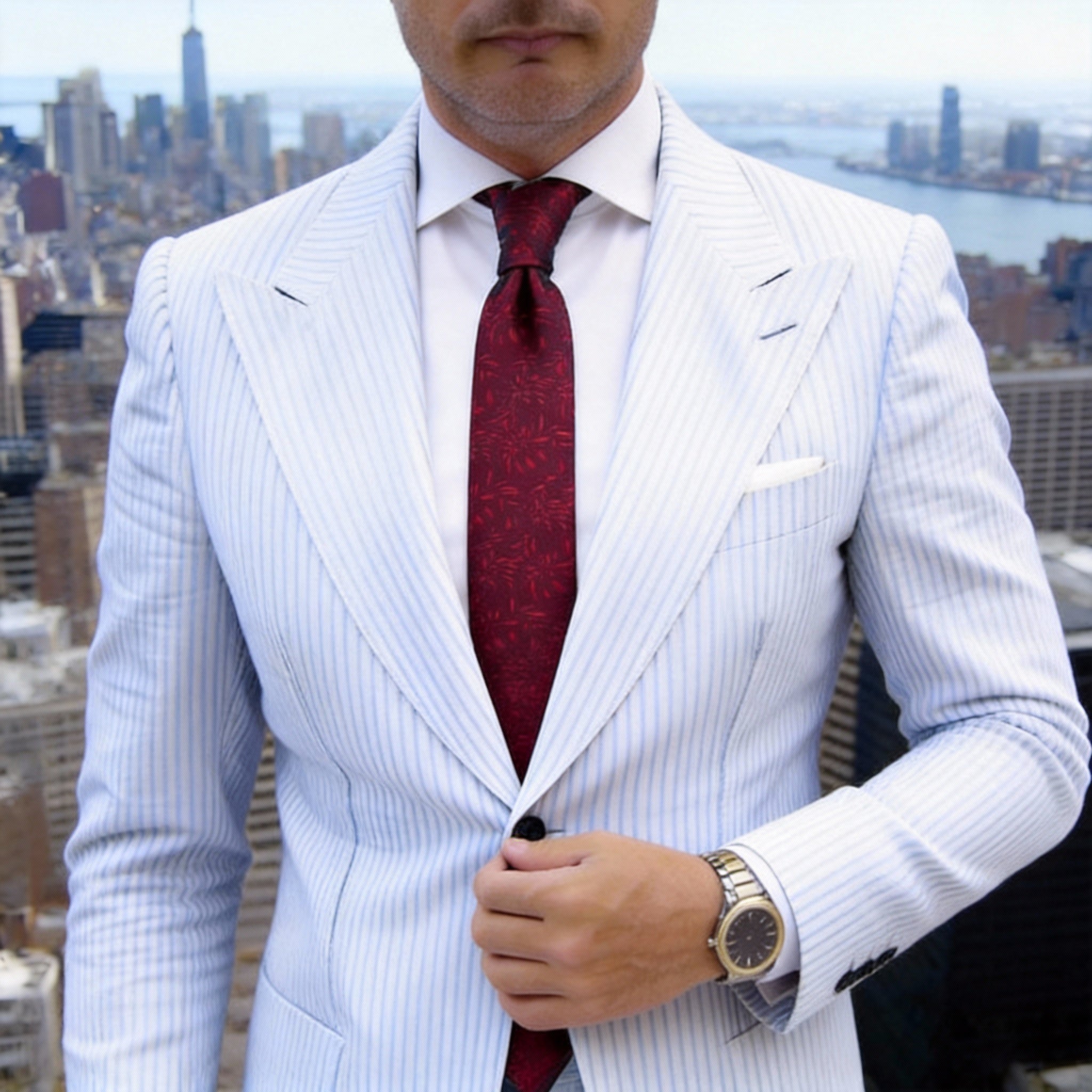 Burgundy with Red Floral Necktie