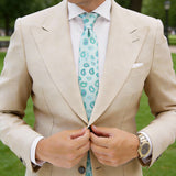 Light Blue Necktie With Turquoise Paisley