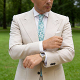 Light Blue Necktie With Turquoise Paisley