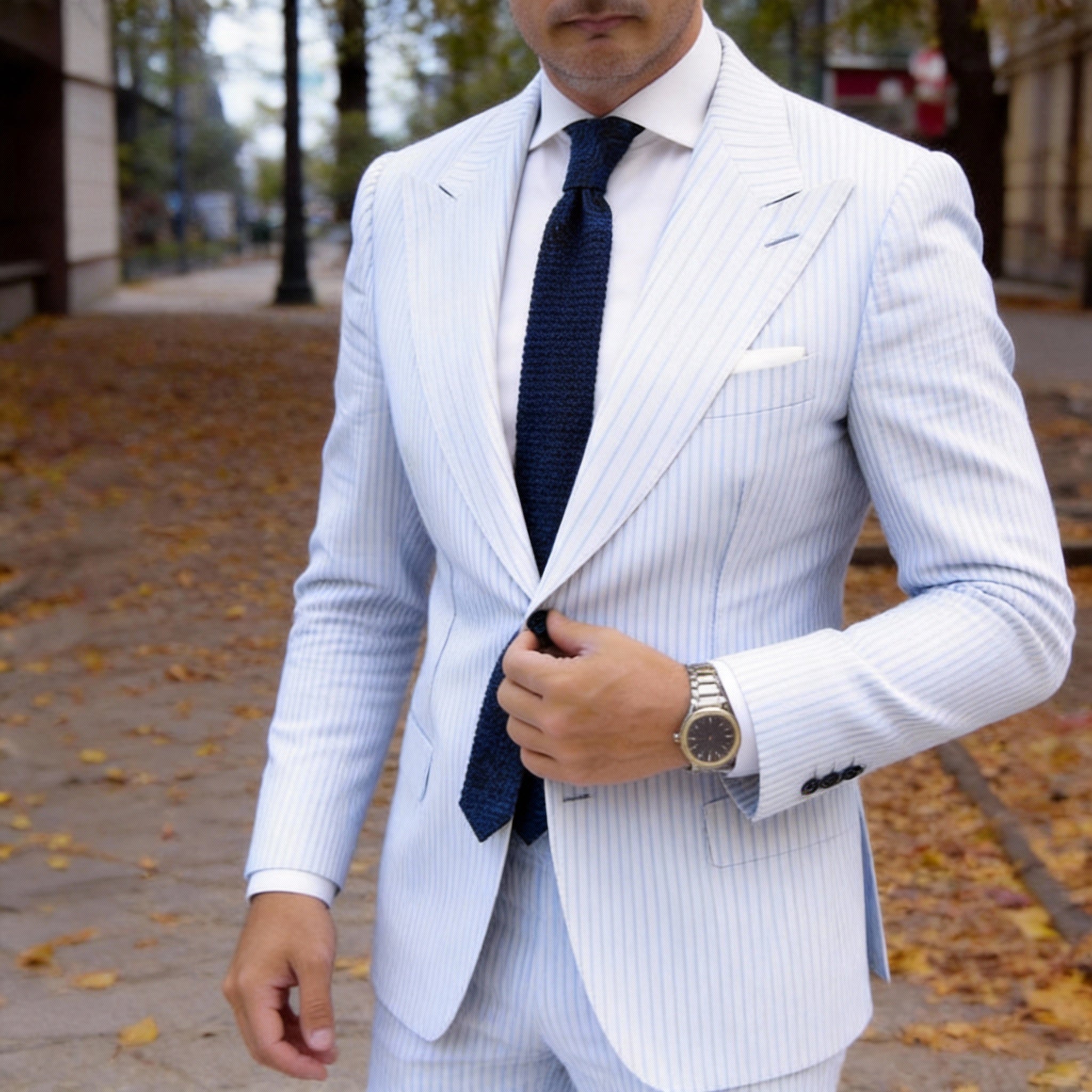 Black With Blue Wave Necktie